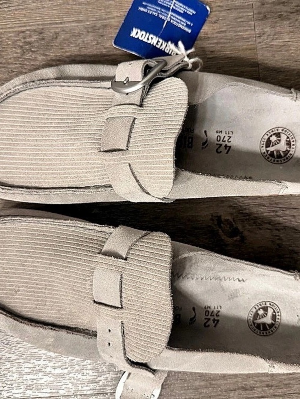 Birkenstock Boston Clog Gray & Brown EU 42 NWT